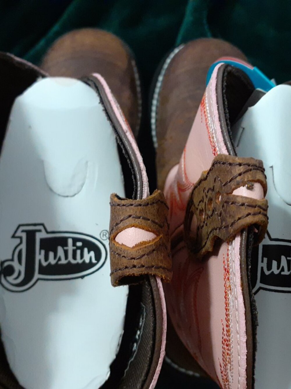 JUSTIN BOOTS GYPSY LEATHER ROUND TOE COWBOY BOOTS PINK NEW W TAGS, BEAUTIFUL - Picture 7 of 12